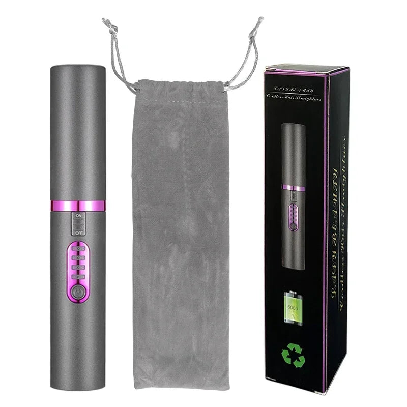 Portable electric hair straightener